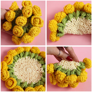 Coastere crosetat buchet realizat din bumbac - casă & stil de viață - accesorii pentru echipamente de bucătărie - accesorii de servire - suporturi pahare - Artynos.ro