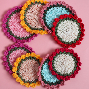 Coastere crosetat buchet realizat din bumbac, Casa & Stil de viata, Accesorii pentru echipamente de bucatarie, Accesorii de servire, Suporturi pahare, Crosetat, ARTYNOS