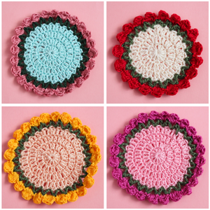Coastere crosetat buchet realizat din bumbac - casă & stil de viață - accesorii pentru echipamente de bucătărie - accesorii de servire - suporturi pahare - Artynos.ro