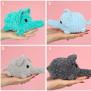 Jucarie din fir plusat - Elefant crosetat mic - jucării și echipamente pentru copii - plușuri - figurine de pluș - Artynos.ro