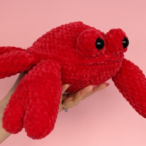 Jucarie din fir plusat - Crab crosetat  - jucării și echipamente pentru copii - plușuri - figurine de pluș - Artynos.ro