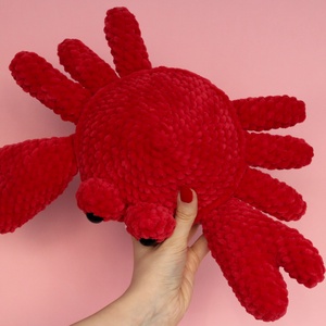 Jucarie din fir plusat - Crab crosetat  - jucării și echipamente pentru copii - plușuri - figurine de pluș - Artynos.ro