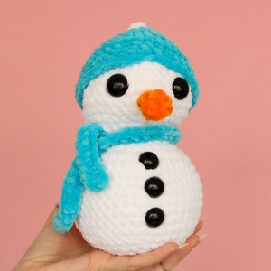 Jucarie din fir plusat - Om de zapada mare, Jucarii si echipamente pentru copii, Plusuri, Figurine de plus, Impletitura, ARTYNOS