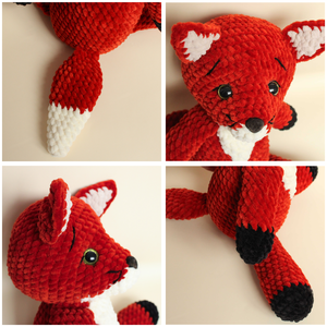 Jucarie din fir plusat - Vulpe crosetata - jucării și echipamente pentru copii - plușuri - figurine de pluș - Artynos.ro