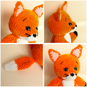 Jucarie din fir plusat - Vulpe crosetata - jucării și echipamente pentru copii - plușuri - figurine de pluș - Artynos.ro