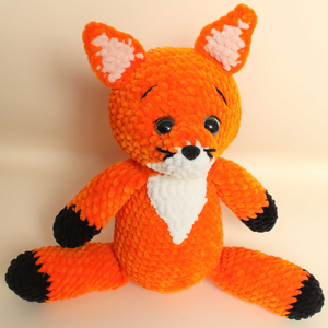Jucarie din fir plusat - Vulpe crosetata - jucării și echipamente pentru copii - plușuri - figurine de pluș - Artynos.ro