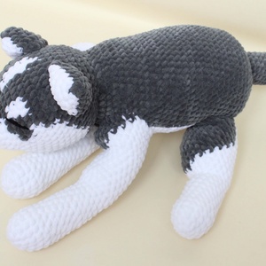 Caine Husky mare crosetat - Jucarie din fir plusat - jucării și echipamente pentru copii - plușuri - figurine de pluș - Artynos.ro