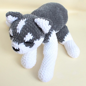 Caine Husky mare crosetat - Jucarie din fir plusat, Jucarii si echipamente pentru copii, Plusuri, Figurine de plus, Impletitura, ARTYNOS