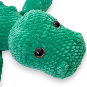 Jucarie din fir plusat - Crocodil mare crosetat - jucării și echipamente pentru copii - plușuri - figurine de pluș - Artynos.ro
