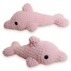 Jucarie din fir plusat - Delfin crosetat - jucării și echipamente pentru copii - plușuri - figurine de pluș - Artynos.ro