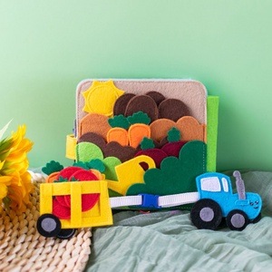 Carte Senzorială din Fetru pentru Băieți Aventuri la Volan, Personalizată cu Nume, Jucărie Montessori +3 ani - jucării și echipamente pentru copii - cărți pentru copii, cărți textile - Artynos.ro