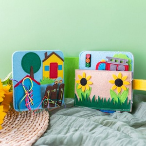 Carte Senzorială din Fetru pentru Băieți Aventuri la Volan, Personalizată cu Nume, Jucărie Montessori +3 ani - jucării și echipamente pentru copii - cărți pentru copii, cărți textile - Artynos.ro