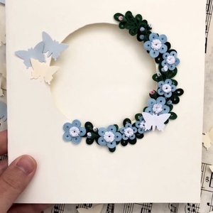 Felicitare Quilling Coroniță Florală - casă & stil de viață - papetărie de hârtie - invitații, felicitări - Artynos.ro