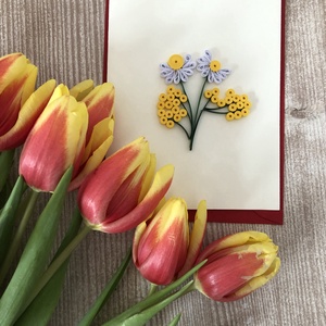 Felicitare Quilling Margaretă - casă & stil de viață - papetărie de hârtie - invitații, felicitări - Artynos.ro