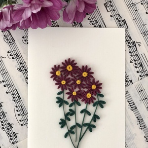 Felicitare Quilling Crizantemă - casă & stil de viață - papetărie de hârtie - invitații, felicitări - Artynos.ro