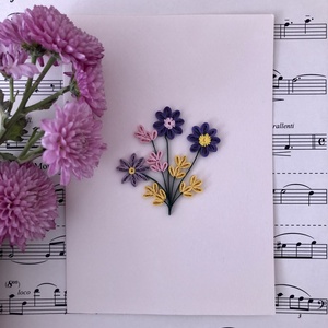 Felicitare Quilling Note Florale - casă & stil de viață - papetărie de hârtie - invitații, felicitări - Artynos.ro