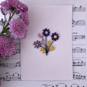 Felicitare Quilling Note Florale - casă & stil de viață - papetărie de hârtie - invitații, felicitări - Artynos.ro