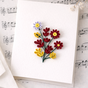 Felicitare Quilling Buchet mic - casă & stil de viață - produse de papetărie - invitații, felicitări - Artynos.ro
