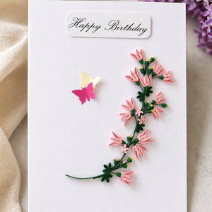 Felicitare handmade quilling Happy Birthday, Felicitare de primavara - Artynos.ro