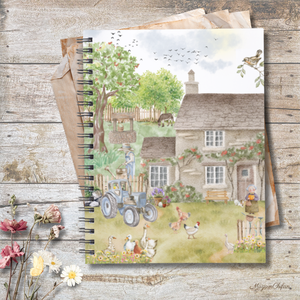 Blocnotes cu spirala - Sat pastoral, Casa & Stil de viata, Produse de papetarie, Caiete si jurnale, Fotografie, grafica, desen, ilustratie, Arta de hartie, Un blocnotes ilustrat cu o imagine creata de mine, inspirata de linistea si frumusetea unei zile la..., ARTYNOS