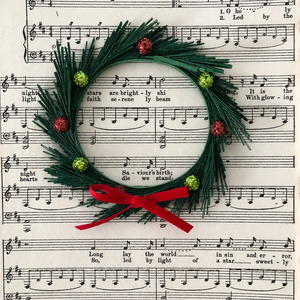 O Holy Night, Felicitare de Crăciun cu coroniță - crăciun - accesorii cadou de crăciun - felicitări de crăciun - Artynos.ro