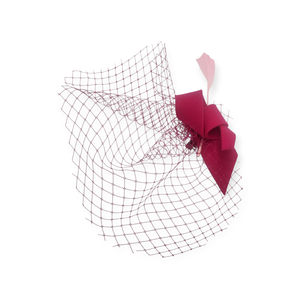 Tocă Roz Fuchsia din Fetru din Lână cu Voaletă Detașabilă - îmbrăcăminte și modă - eșarfe, pălării, fularuri - pălărie - Artynos.ro