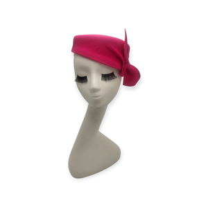 Tocă Roz Fuchsia din Fetru din Lână cu Voaletă Detașabilă - îmbrăcăminte și modă - eșarfe, pălării, fularuri - pălărie - Artynos.ro