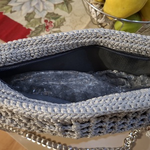 Geanta gri crosetata - genți și portofele - genți de mână și umăr - geantă casual - Artynos.ro