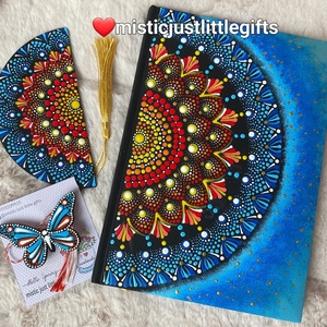 Agenda pictata manual in tehnica mandala dots - casă & stil de viață - produse de papetărie - caiete și jurnale - Artynos.ro