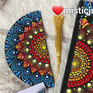 Semn de carte personalizabil, pictat manual in tehnica mandala dots, Carti si creatii cu tematica muzicala, cadouri, Semn de carte, Obiecte pictate, Pictura, ARTYNOS