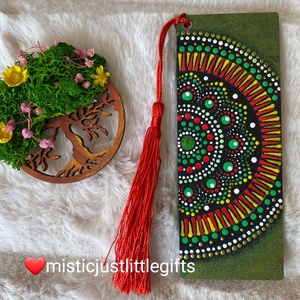 Semn de carte personalizabil, pictat manual in tehnica mandala dots, Carti si creatii cu tematica muzicala, cadouri, Semn de carte, Obiecte pictate, Pictura, ARTYNOS