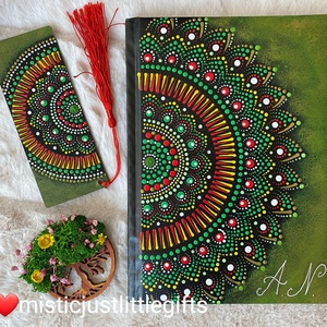 Semn de carte personalizabil, pictat manual in tehnica mandala dots - cărți și creații cu tematică muzicală, cadouri - semn de carte - Artynos.ro