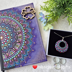 Agenda pictata manual in tehnica mandala dots - casă & stil de viață - produse de papetărie - caiete și jurnale - Artynos.ro