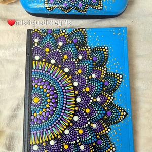 Toc ochelari pictat manual in tehnica mandala dots - genți și portofele - portofele, huse, suporturi - suport de ochelari - Artynos.ro