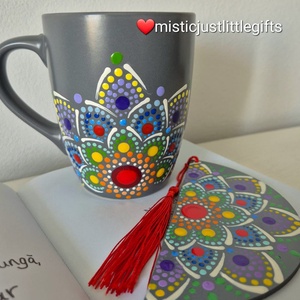 Cana ceramica pictata manual in tehnica mandala dots, Genti si portofele, Portofele, huse, suporturi, Suport de ochelari, Obiecte pictate, Pictura, Cana ceramica pictata manual in tehnica punctului.
Fiecare cana este unica.
Se poate personaliza cu..., ARTYNOS