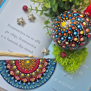 Set semn de carte si glob 5, Craciun, Decoratiuni de Craciun de casa, Decor pentru masa de Craciun, Obiecte pictate, Pictura, ARTYNOS