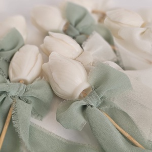 TULIP CANDLE - Set cu 6 lumanari decorative din ceara de soia 100%, parfumate cu aroma Orange, Casa & Stil de viata, Lumanari, parfumuri, arome, Lumanari artizanale, Aranjament de flori, Lumanare si fabricarea lumanarilor, ARTYNOS