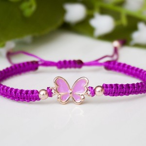 Bratara macramé impletita - Fluture mov, , , ARTYNOS