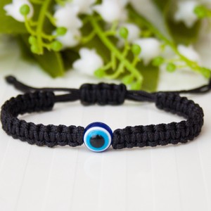 Bratara macramé impletita cu ochi de protectie - Negru, , , ARTYNOS