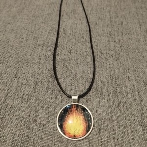 Colier cu lentile de sticlă cu motiv de tufiș aprins -  - Artynos.ro