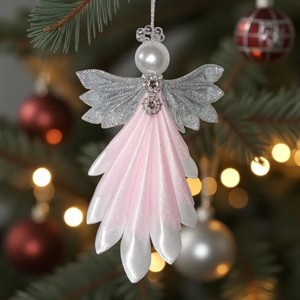 Îngeri cu aripi argintii - crăciun - decorațiuni de crăciun de casă - figurine pentru pomul de crăciun - Artynos.ro