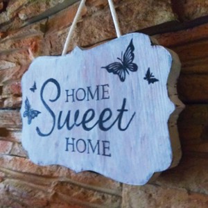 Acasă dulce acasă fluture bun venit bord stil de epocă -  - Artynos.ro