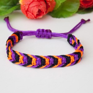 Bratara macramé impletita in trei culori - negru/violet/portocaliu, , , ARTYNOS