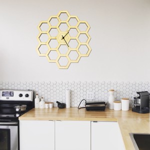 Ceas de perete uriaș pentru apicultori, ceas hexagonal cu fagure de miere pentru bărbați, cadou modern de nuntă cu mișcare silențioasă a ceasului -  - Artynos.ro