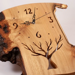 Ceas de perete din lemn, ceas din lemn rustic, -  - Artynos.ro