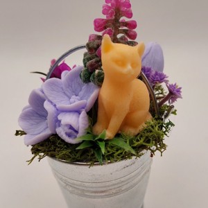 Galeata mica de metal cu flori de sapun si pisoi, , , ARTYNOS