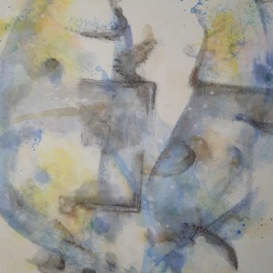 Pictura abstracta pale-less-giant pe panza, de Zsolt Böszörményi Kovács, , , ARTYNOS
