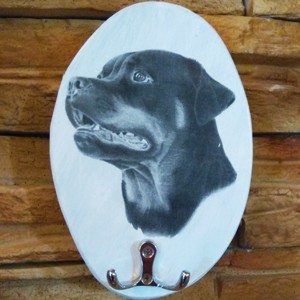 Suport de perete pentru lesă cu câine Rottweiler - casă & stil de viață - accesorii pentru decorat casa - decorațiuni de pereți, decorațiuni suspendate - suport pentru chei - Artynos.ro