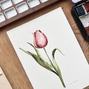 pictura originala in acuarela de floare, Arte vizuale si accesorii , Picturi, Acuarele picturi, Fotografie, grafica, desen, ilustratie, ARTYNOS