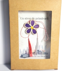 Mărțișor handmade tip floare mov - bijuterii - mărțișor - Artynos.ro